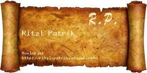 Ritzl Patrik névjegykártya